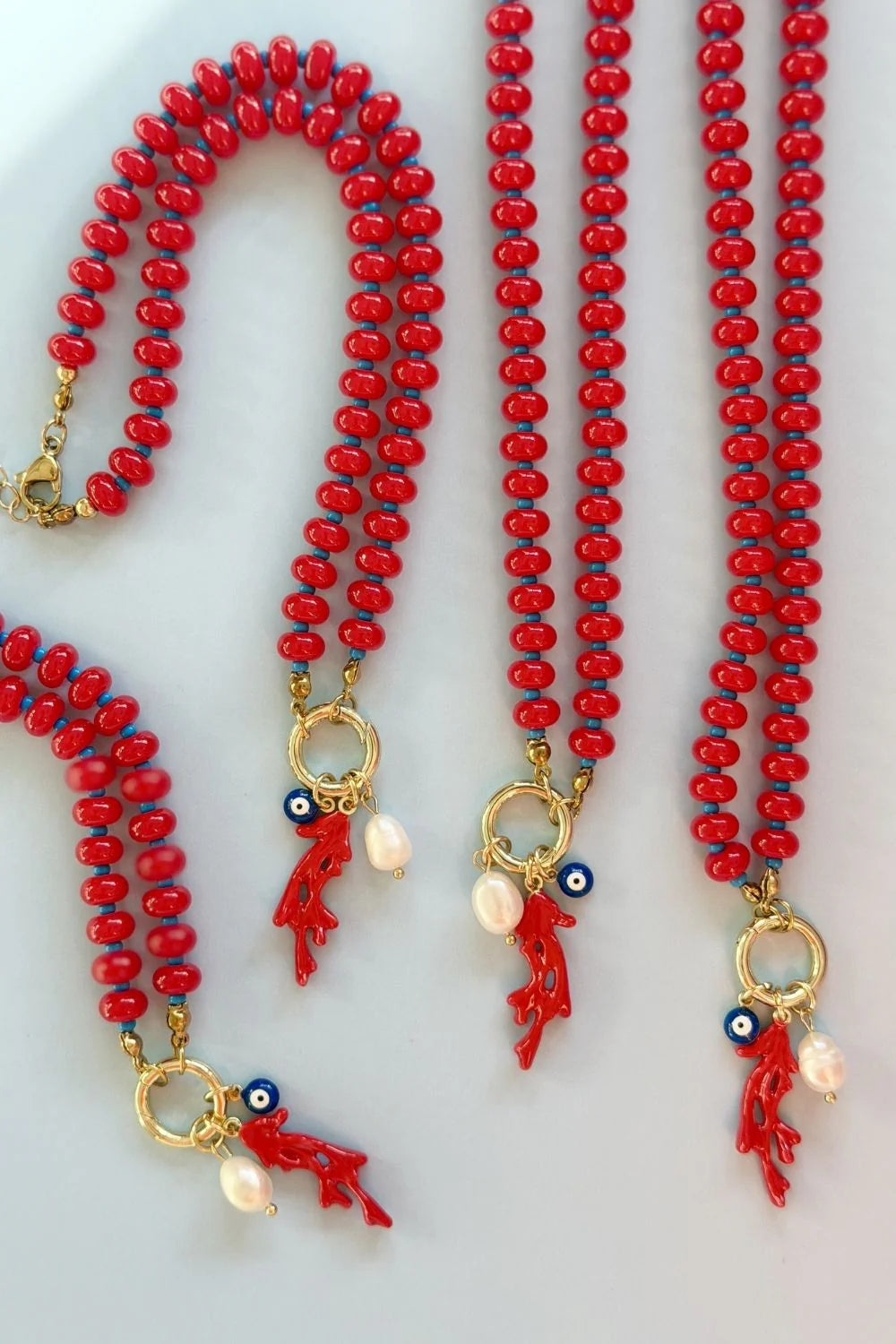 MOSK MELBOURNE MEDITERRANEAN FORTUNE NECKLACE - RED