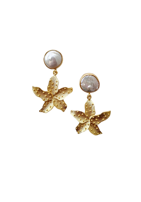 FRESHWATER PEARL EARRING - STARFISH