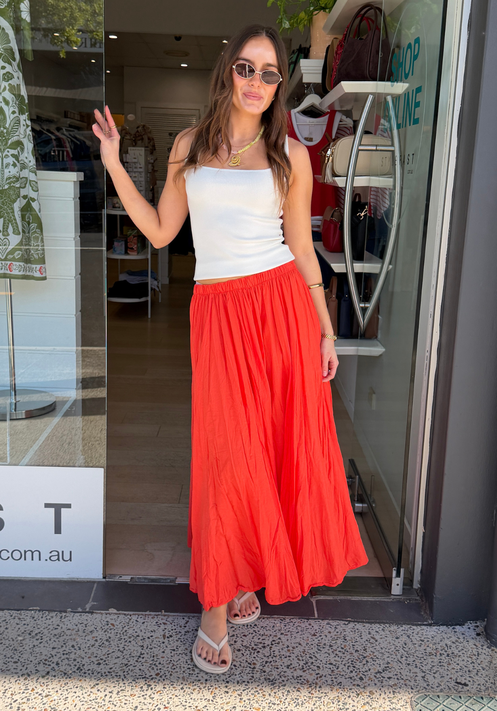 BELLE COTTON SKIRT - ORANGE