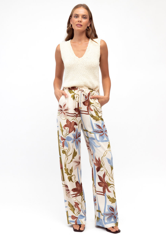SADIE RELAXED PANTS - FLORAL PRINT