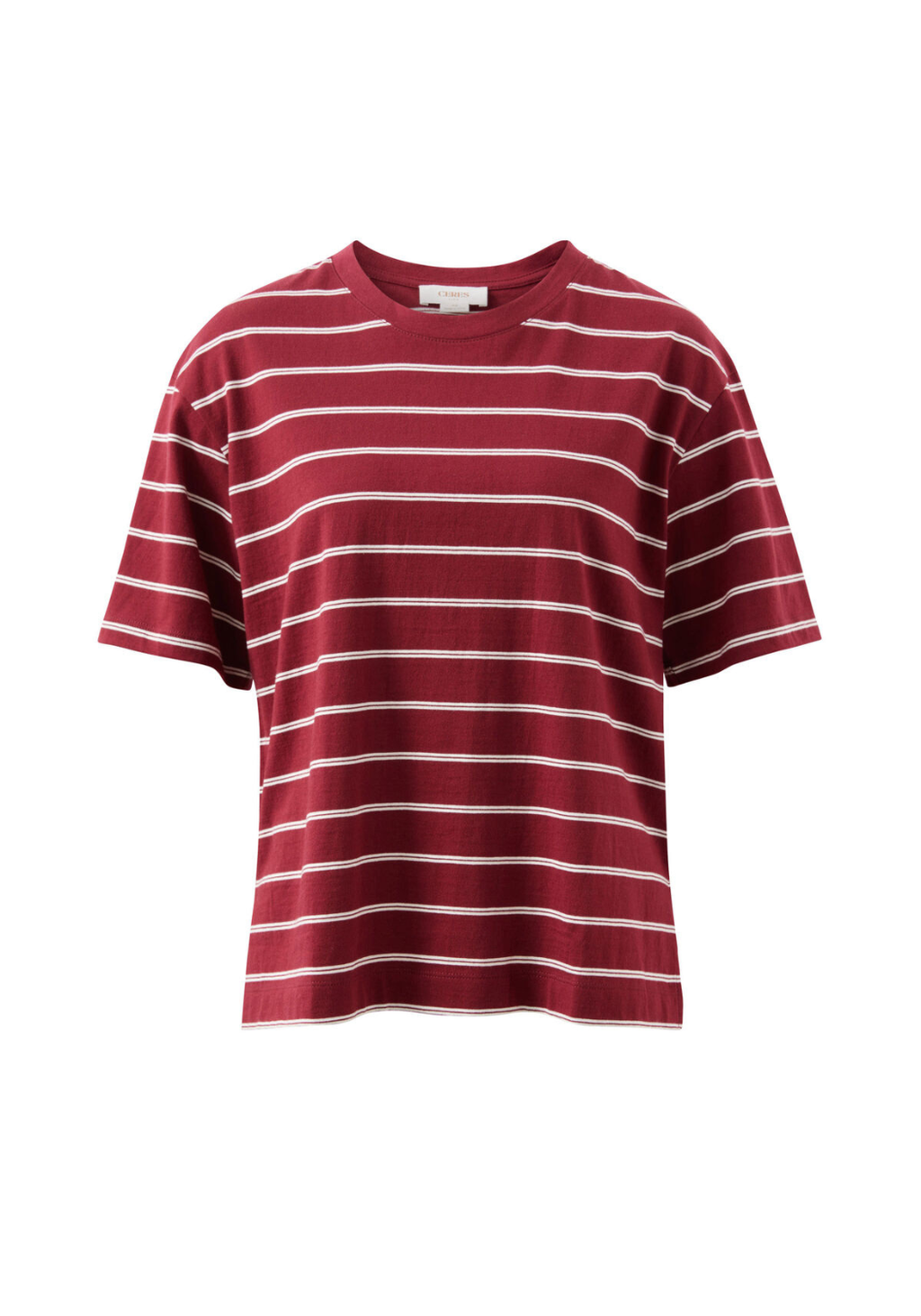 CERES LIFE STEVIE SLOUCHY TEE - BURGUNDY MILK STRIPE