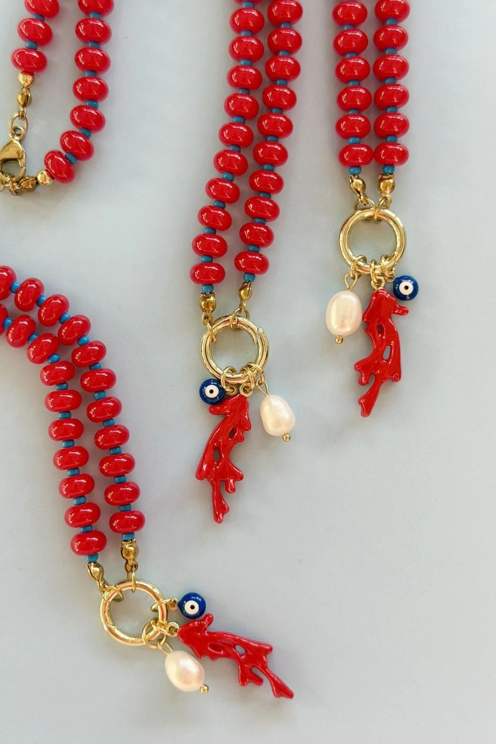 MOSK MELBOURNE MEDITERRANEAN FORTUNE NECKLACE - RED