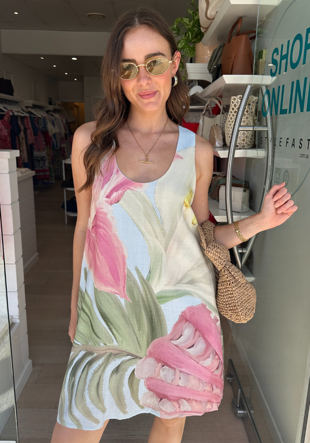 LIORA SHIFT DRESS - PASTEL FLORAL