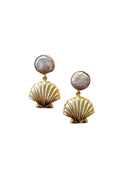 FRESHWATER PEARL EARRING - SHELL