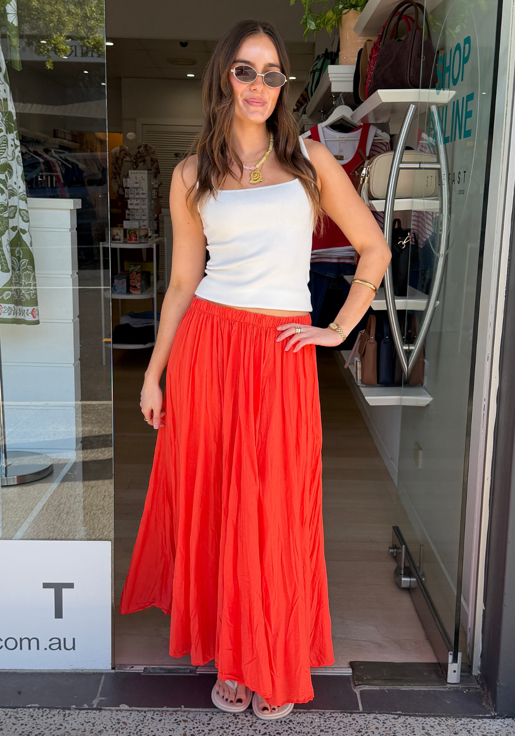 BELLE COTTON SKIRT - ORANGE