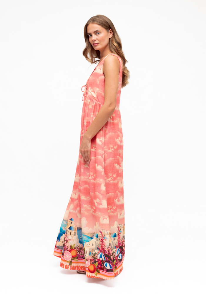 Load image into Gallery viewer, MAEVE MAXI DRESS - SANTORINI PRINT