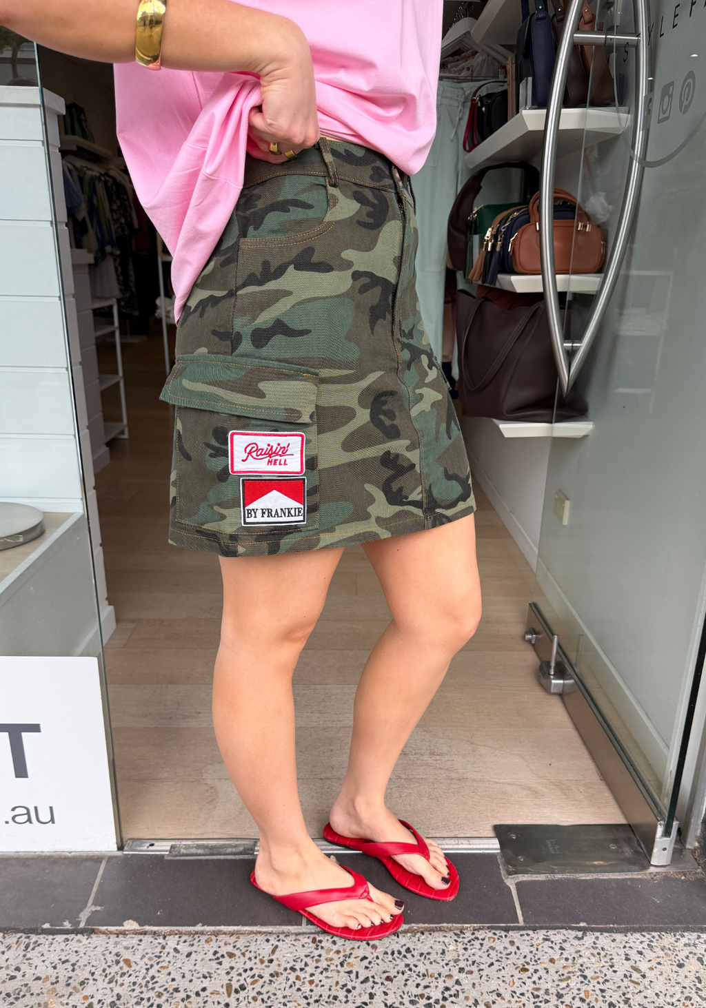 BY FRANKIE PATCHWORK MINI SKIRT - CAMO