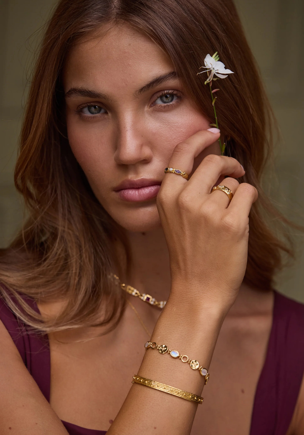 TONI MAY CELESTIAL MOONSTONE BRACELET - GOLD