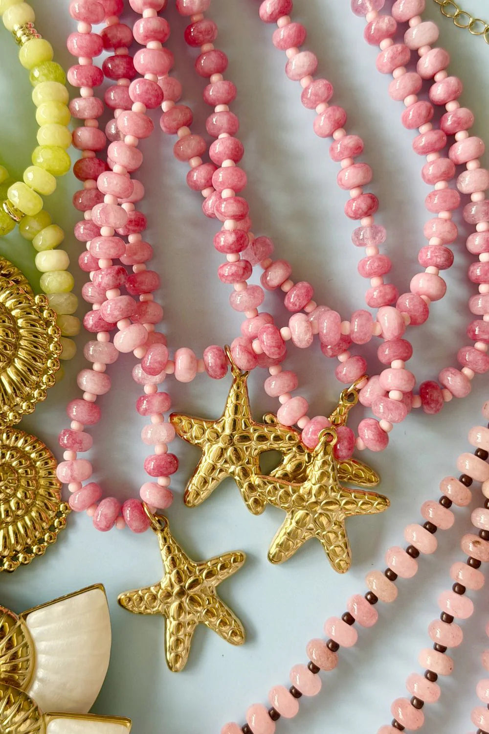 MOSK MELBOURNE STARFISH ROSE RIVIERA NECKLACE - PINK