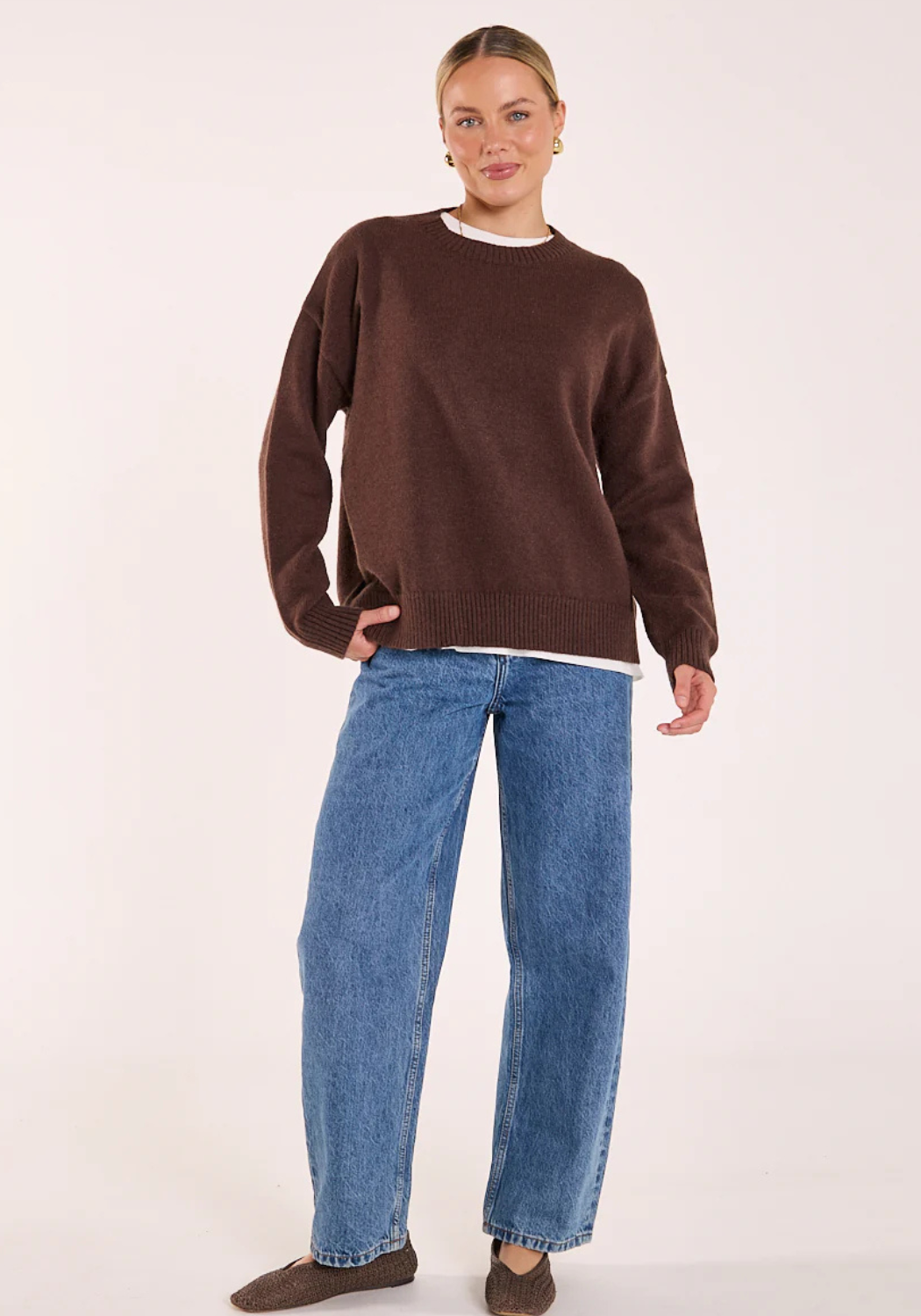 FEATHER + NOISE MARGOT KNIT - CHOCOLATE