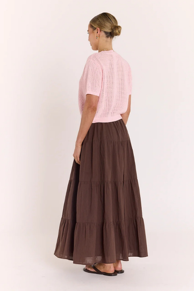 FEATHER + NOISE ELSIE CROCHET TOP - PINK