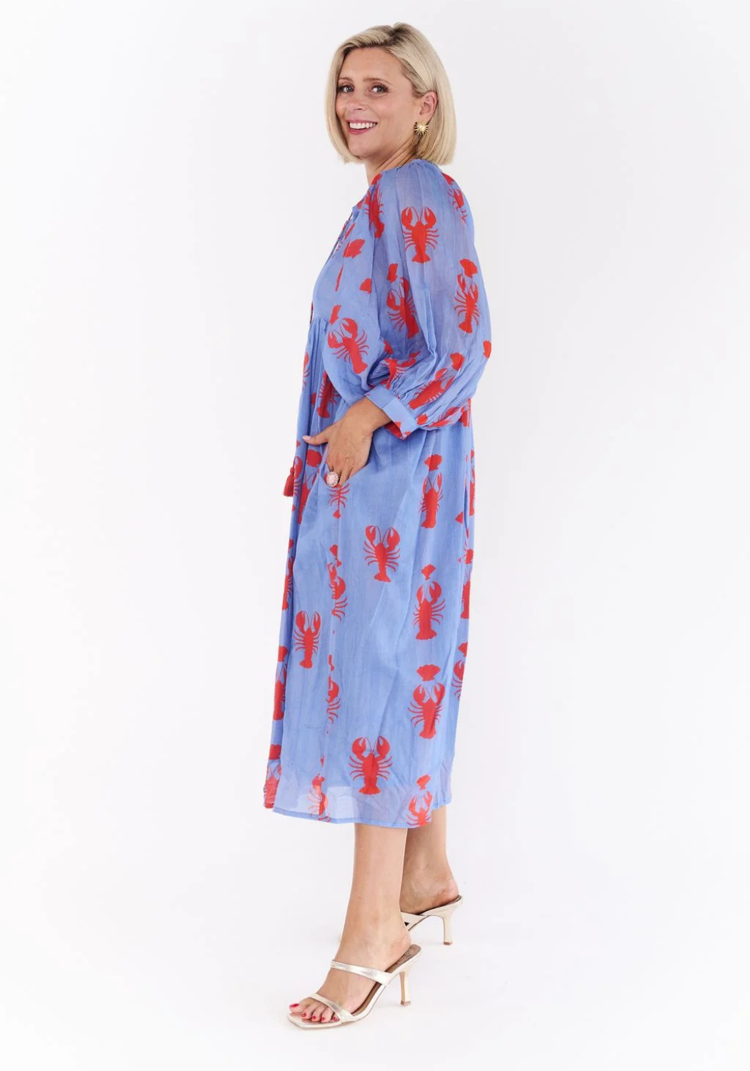 LOBSTER MIDI DRESS - BLUE