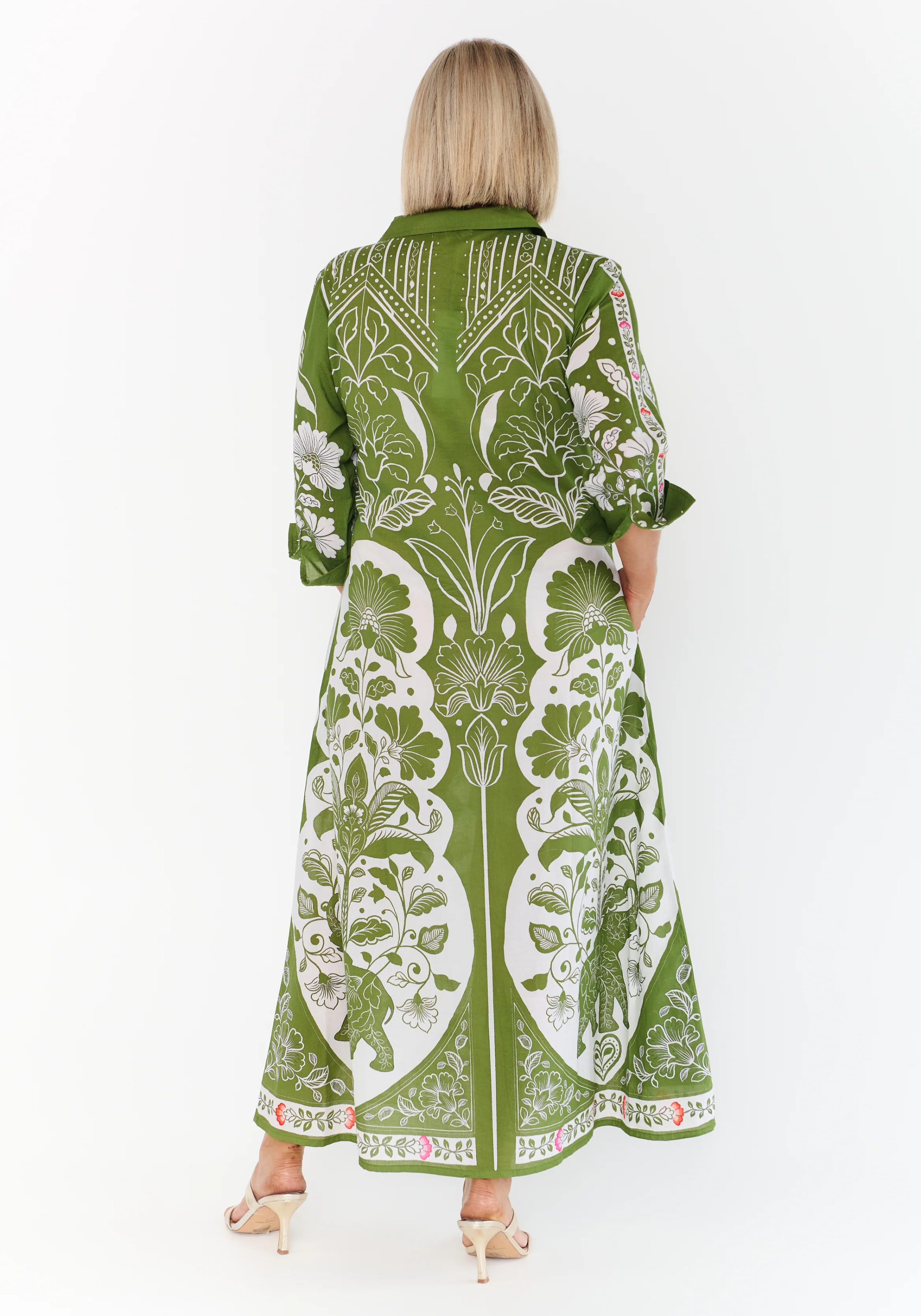 LOTUS MIDI DRESS - OLIVE
