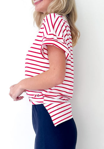 ELENA CLASSIC TEE - RED STRIPE