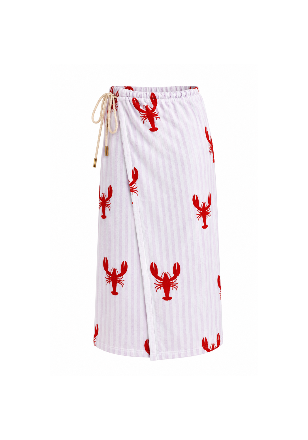 SASSY SURF LOBSTER ROLL BEACH TOWEL SKIRT - PINK/RED