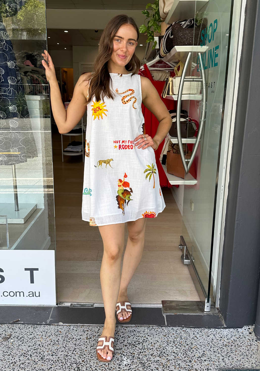 BY FRANKIE ZANA SHIFT DRESS - RODEO PRINT