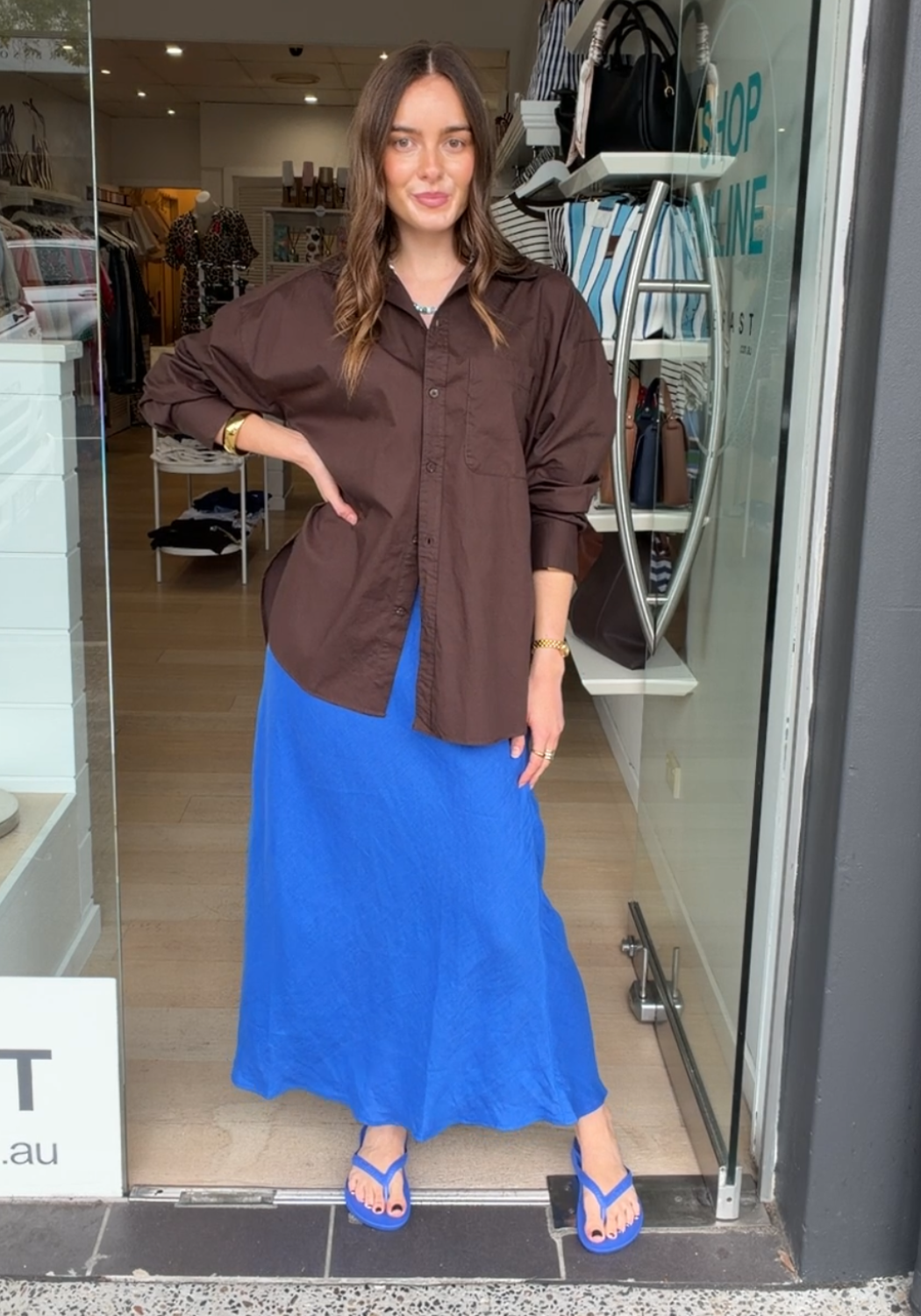 CAPRI SLIP SKIRT - COBALT BLUE