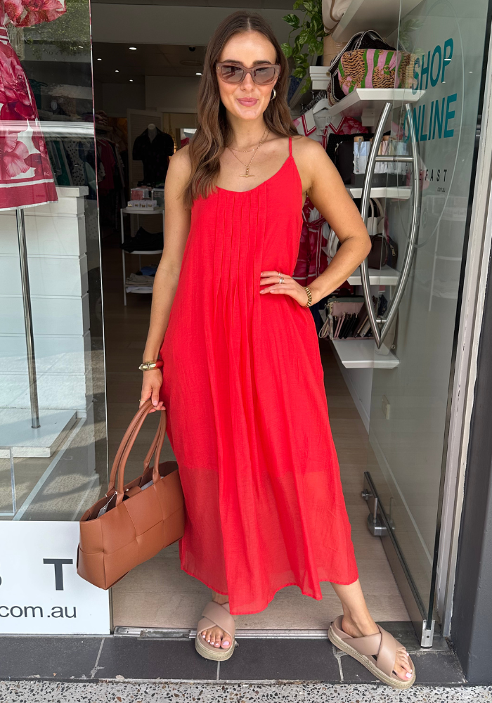 LARA SHIFT MAXI DRESS - RED