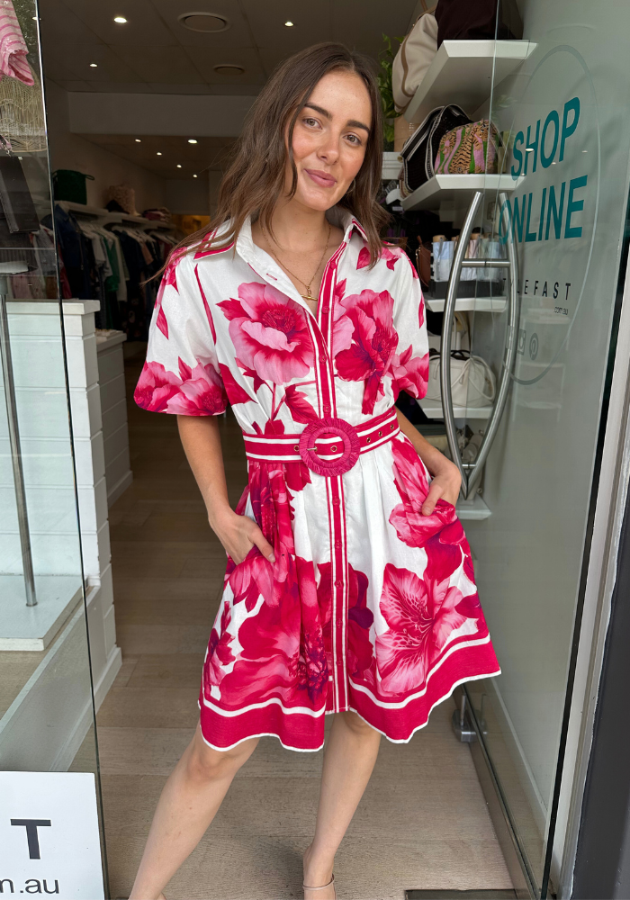 LIORA MINI DRESS - PINK FLORAL