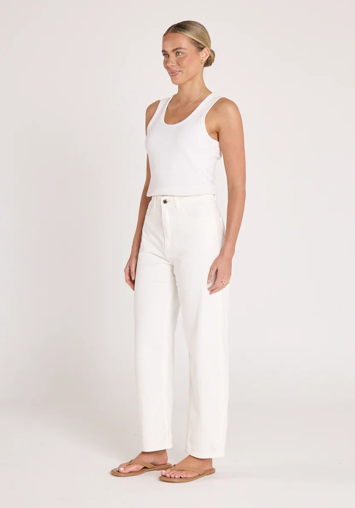 FEATHER + NOISE LOLA BARREL JEAN - WHITE