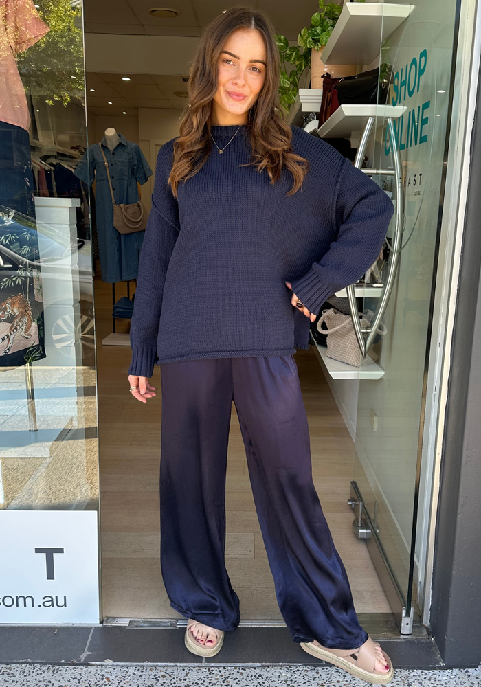 ZURI RELAXED PANTS - NAVY