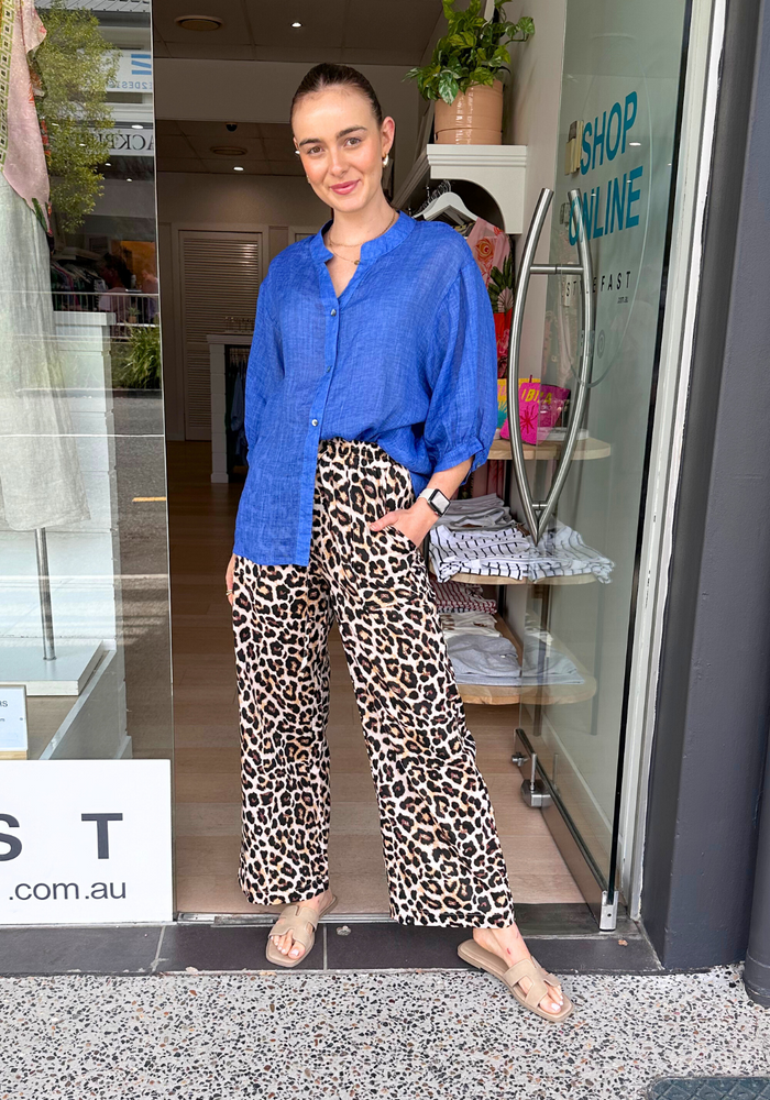 Load image into Gallery viewer, CANDICE COTTON RELAXED PANTS - LEOPARD PRINT