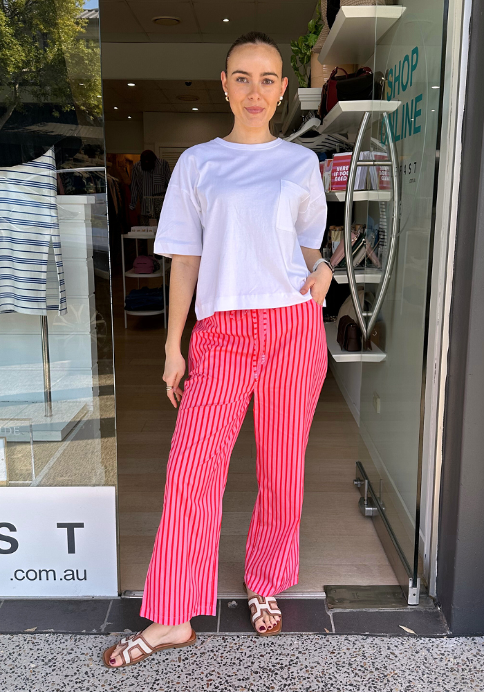 CALLIE COTTON PANTS - SAACHI STRIPE PRINT