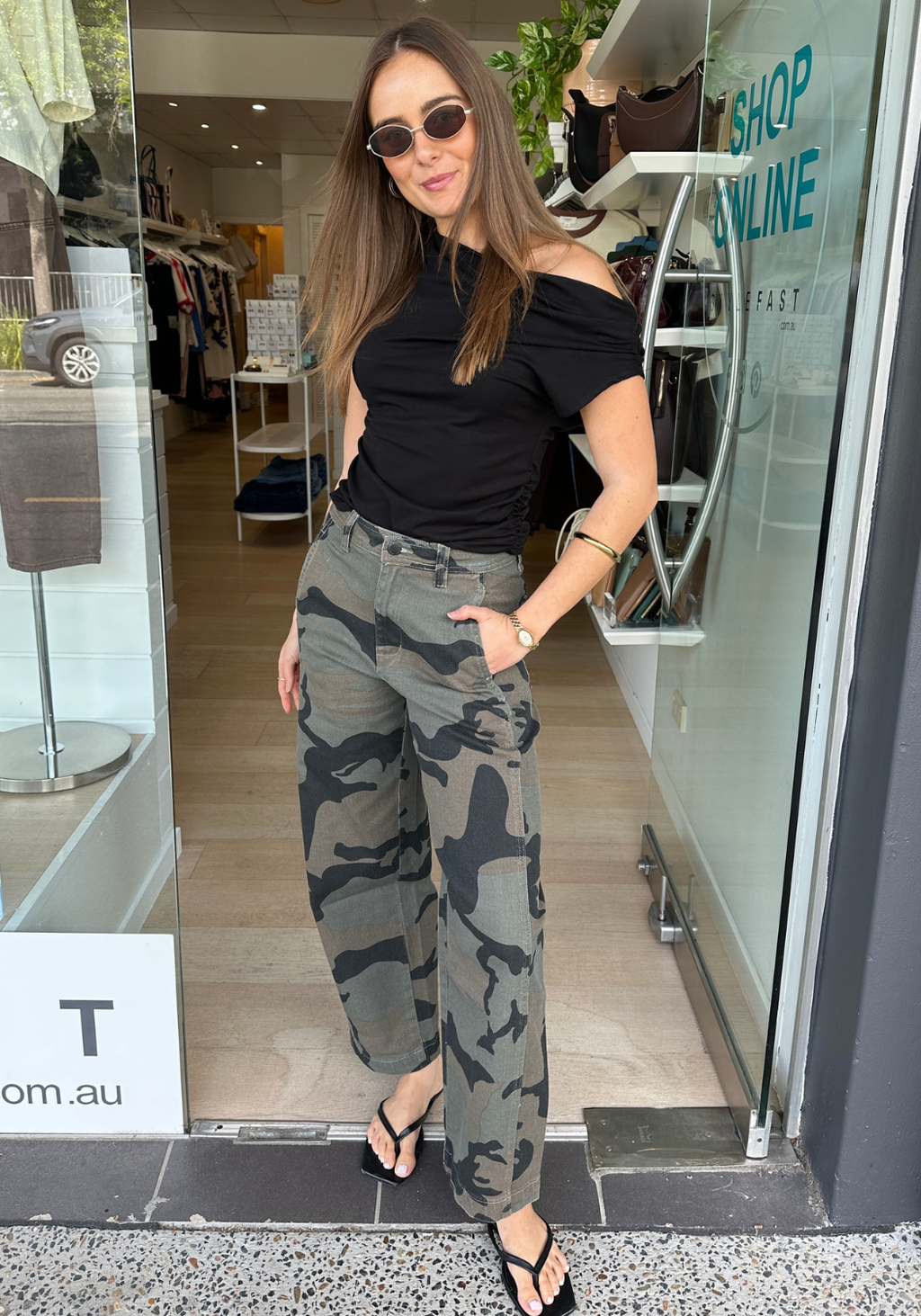 HARLEY BARREL JEAN - CAMO PRINT