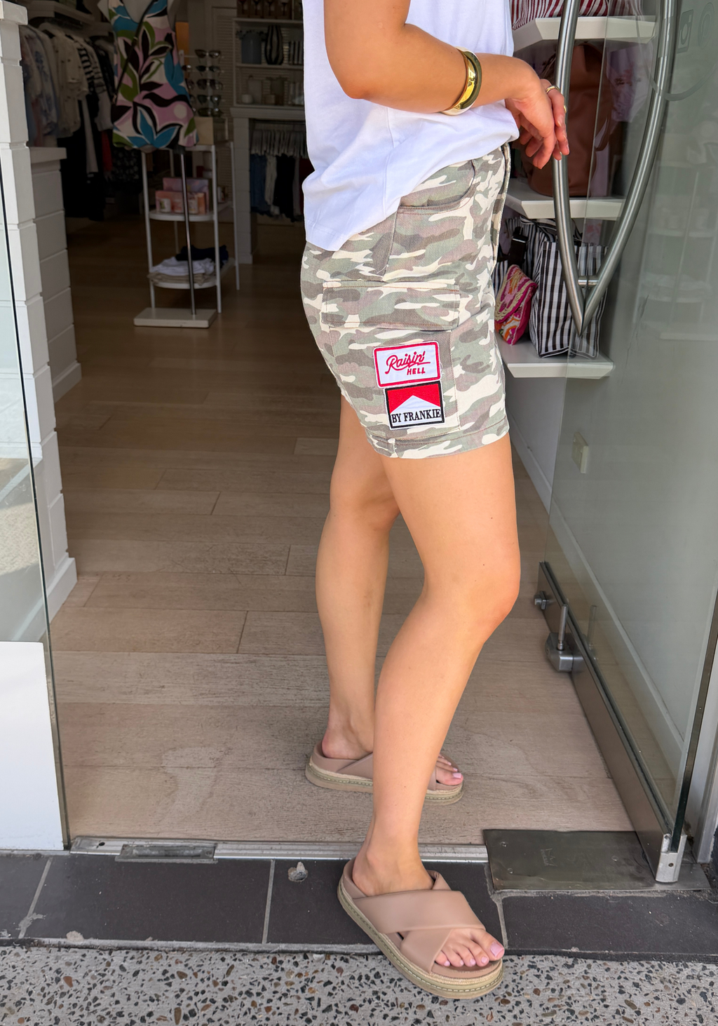 BY FRANKIE PATCHWORK MINI SKIRT - LIGHT CAMO