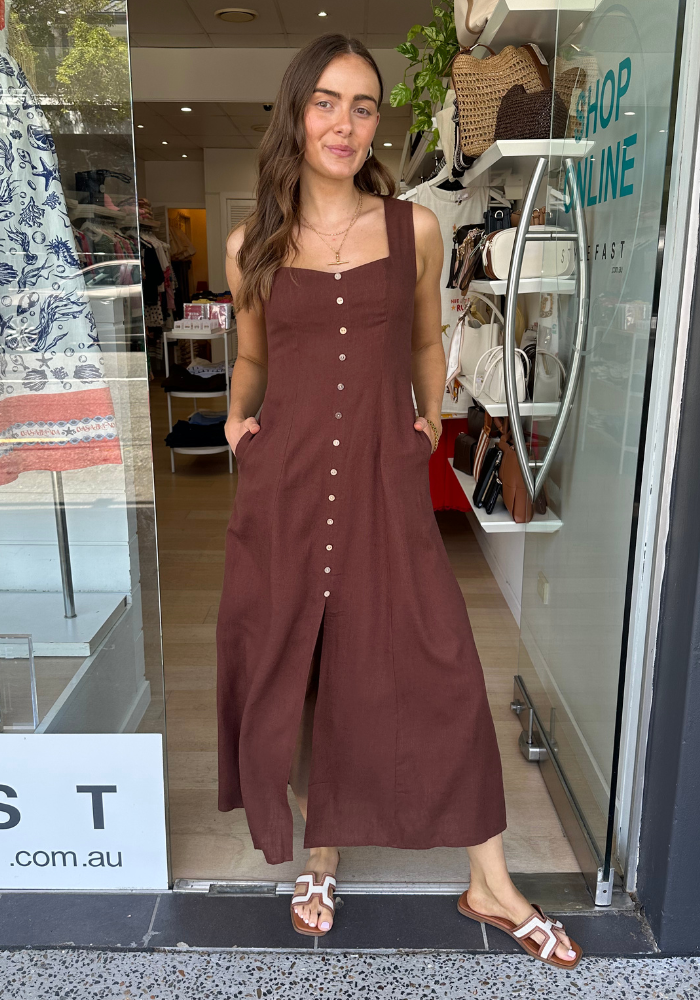 YANA MIDI DRESS - CHOCOLATE