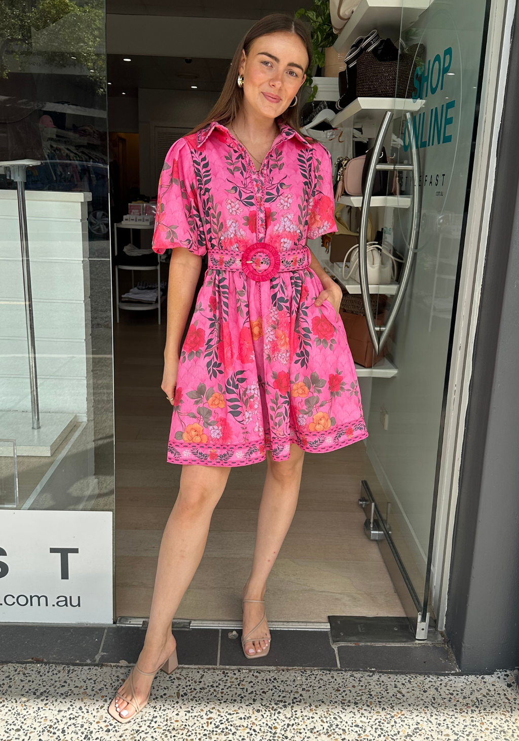 LILIBETH MINI DRESS - PINK FLORAL