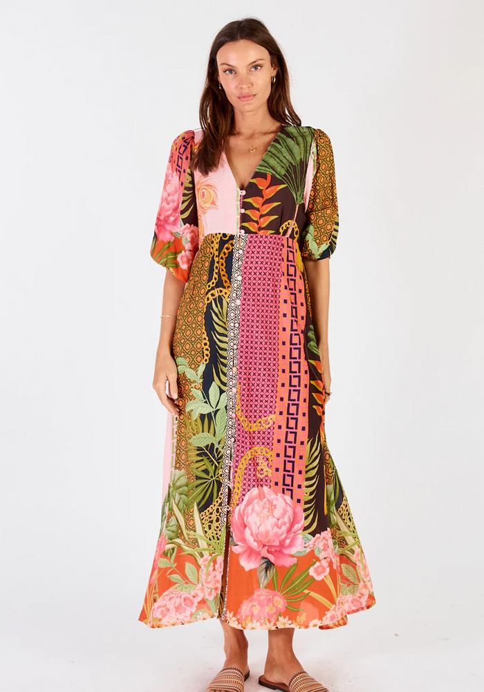 Load image into Gallery viewer, RAVELLO MAXI DRESS - PINK PRINT