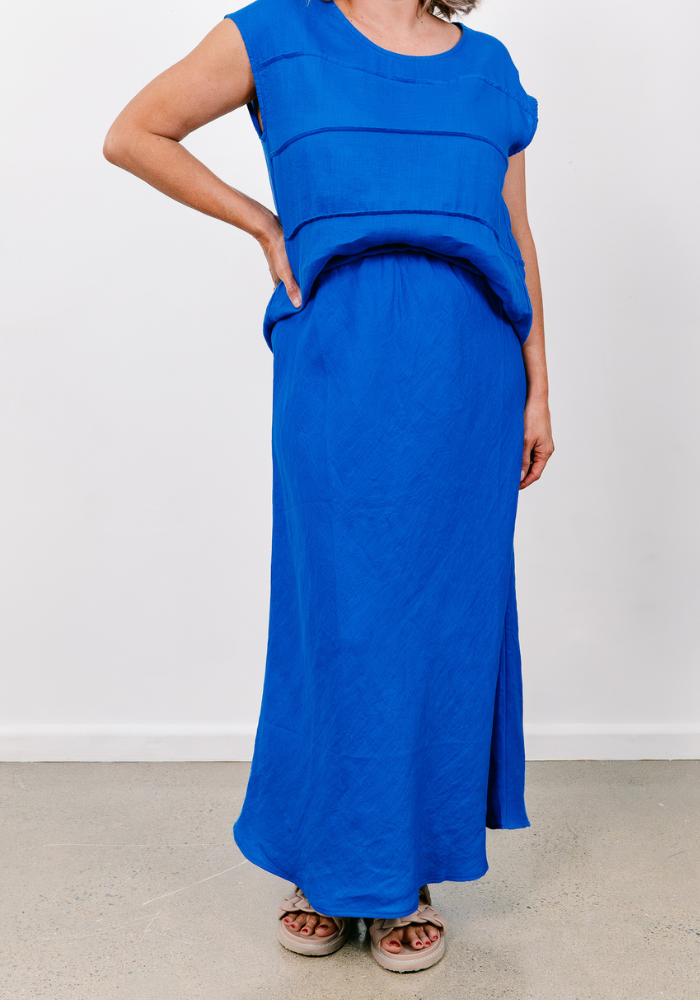 CAPRI SLIP SKIRT - COBALT BLUE