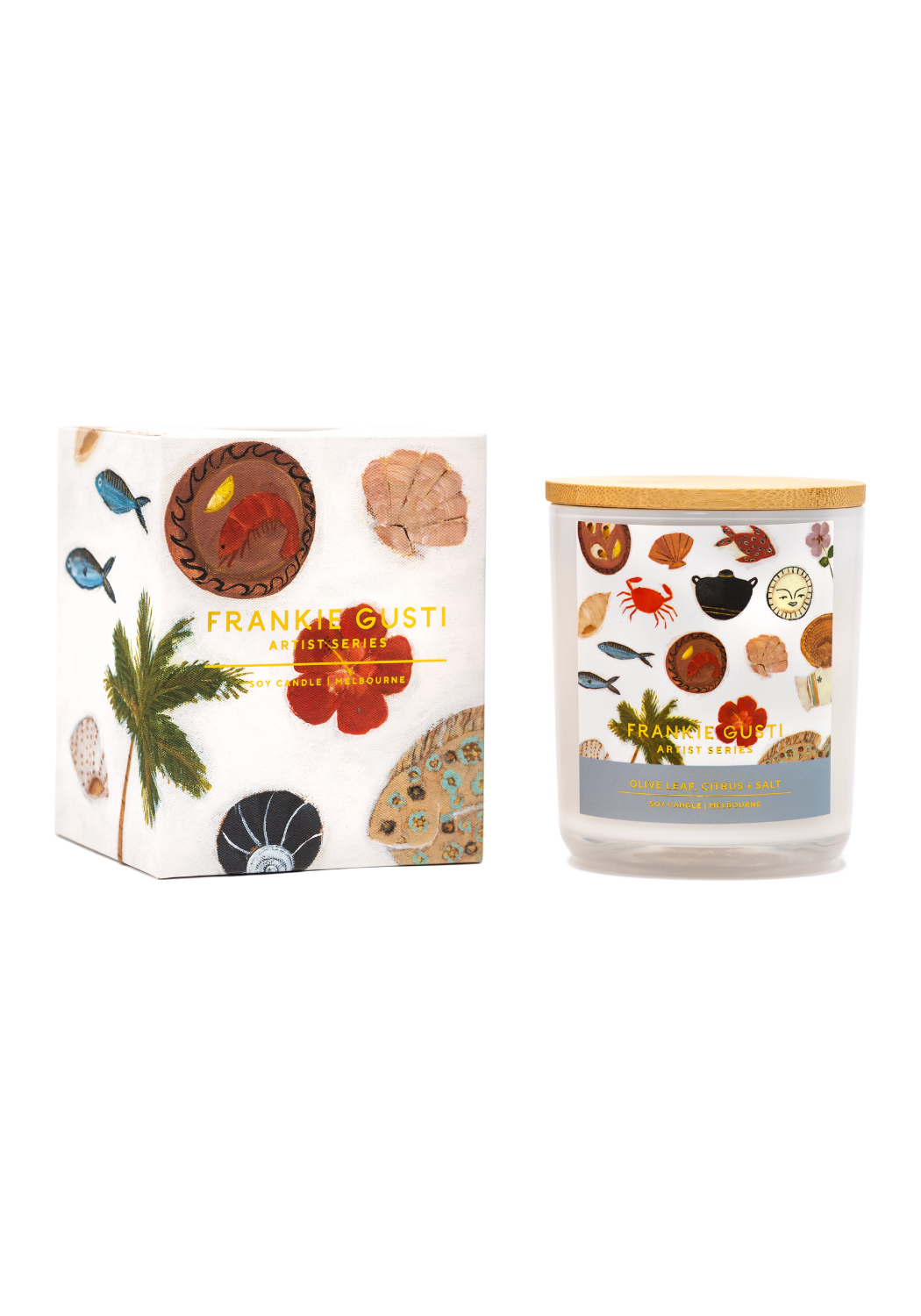 FRANKIE GUSTI OLIVE LEAF, CITRUS + SALT CANDLE - GABRIELLE DIAMANTIS