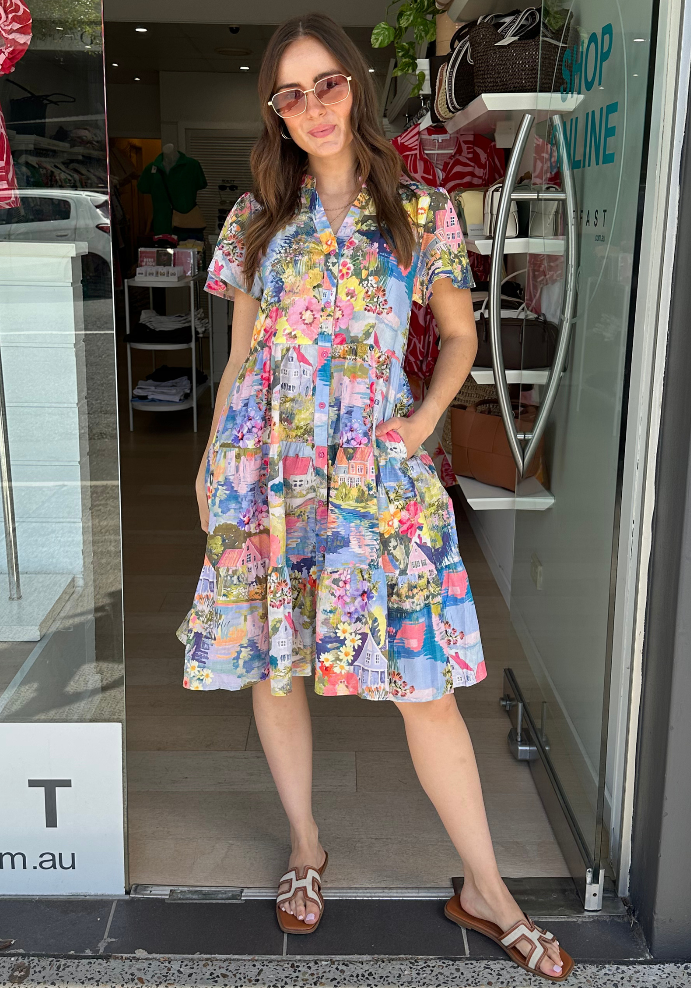 NYRA TIERED MINI DRESS - MULTI FLORAL