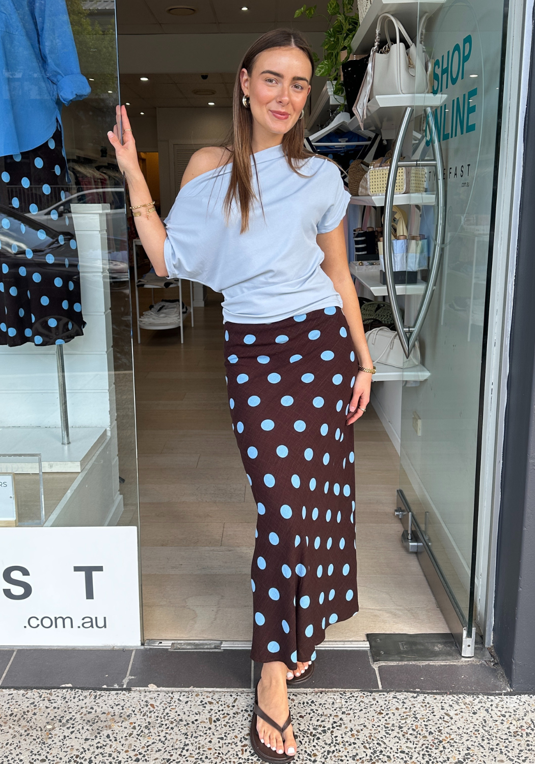 JADA OFF THE SHOULDER TANK - BABY BLUE