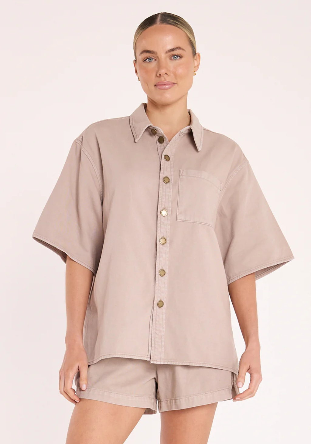 FEATHER + NOISE ARLO SHIRT - MOCHA