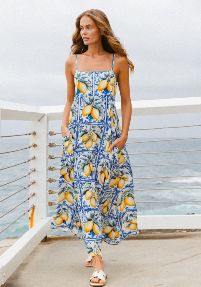 SORRENTO MAXI DRESS - LEMON PRINT