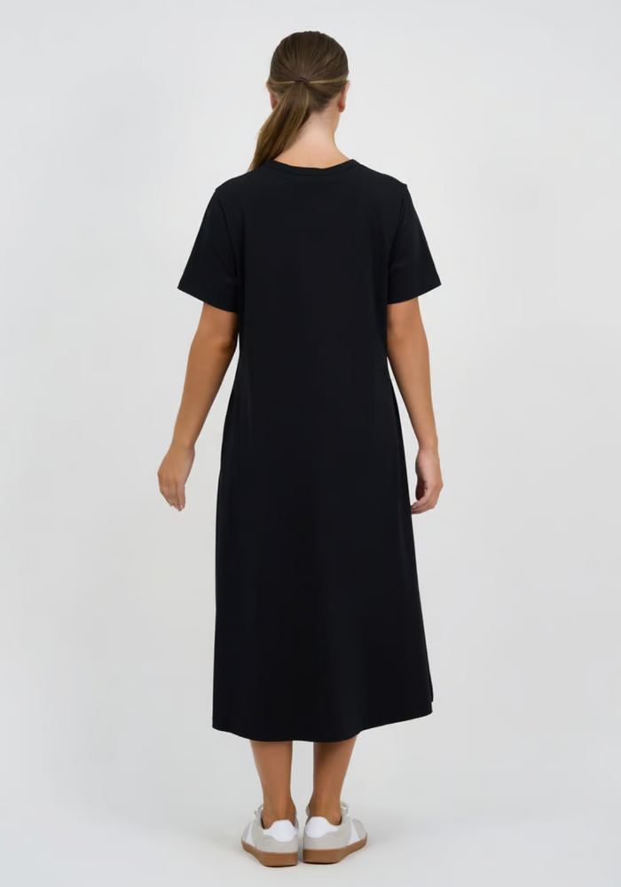 Load image into Gallery viewer, CARA SLIM COTTON JERSEY DRESS - BLACK