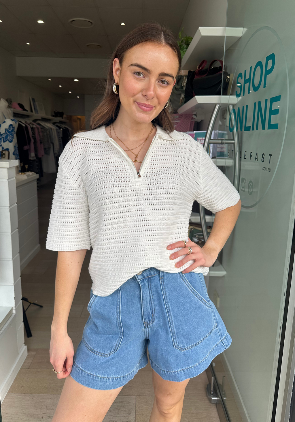 APOLO COLLARED KNIT TEE - IVORY