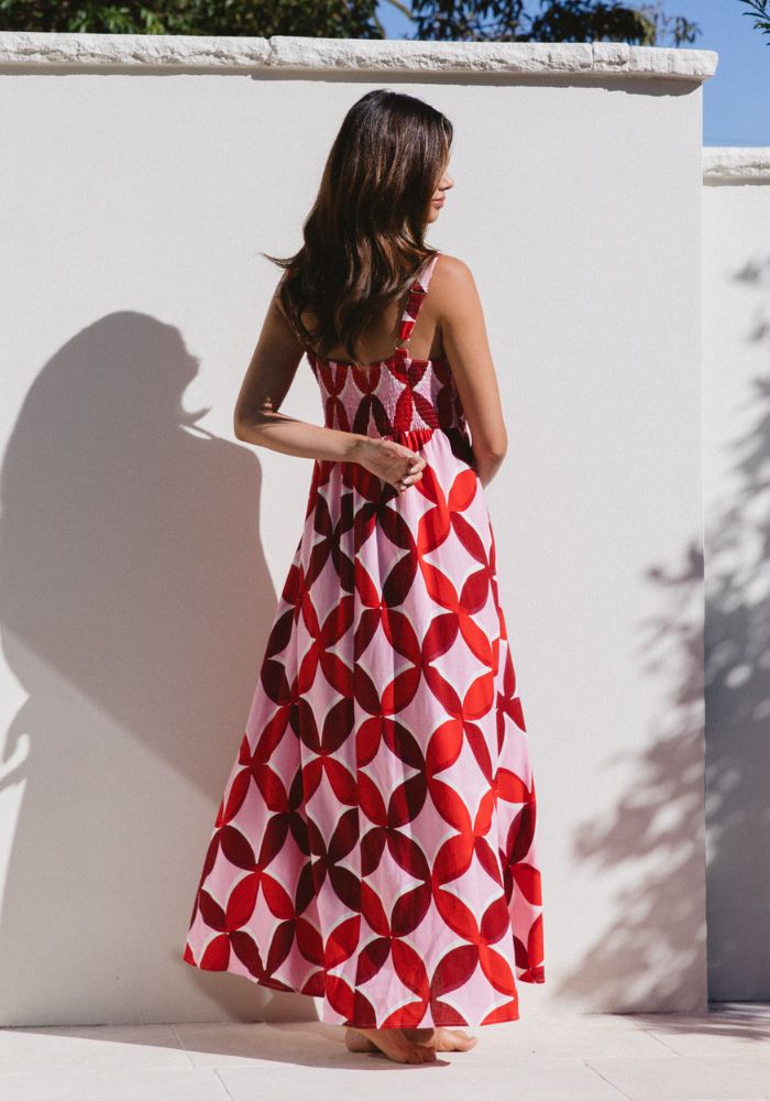 BAMBINA MAXI DRESS - RETRO PRINT