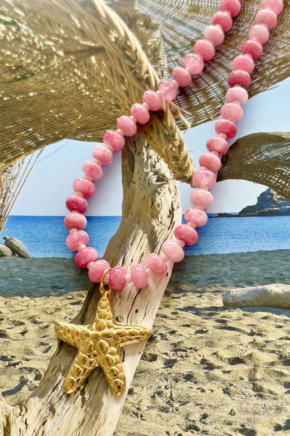 MOSK MELBOURNE STARFISH ROSE RIVIERA NECKLACE - PINK