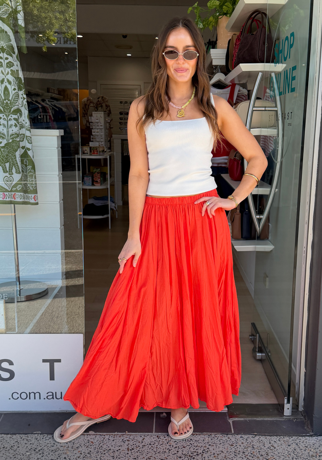 BELLE COTTON SKIRT - ORANGE