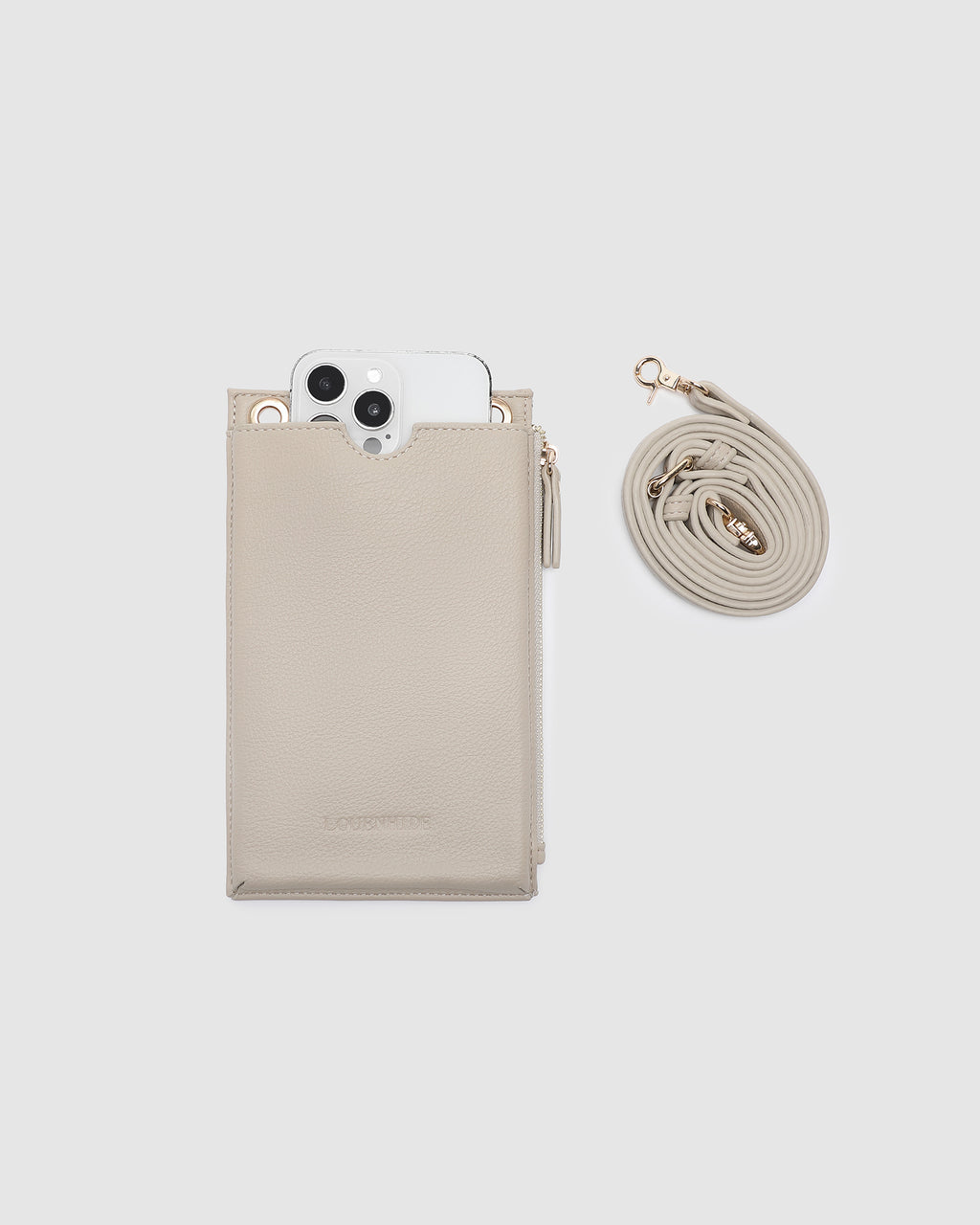 LOUENHIDE SUKI PHONE BAG - ALMOND