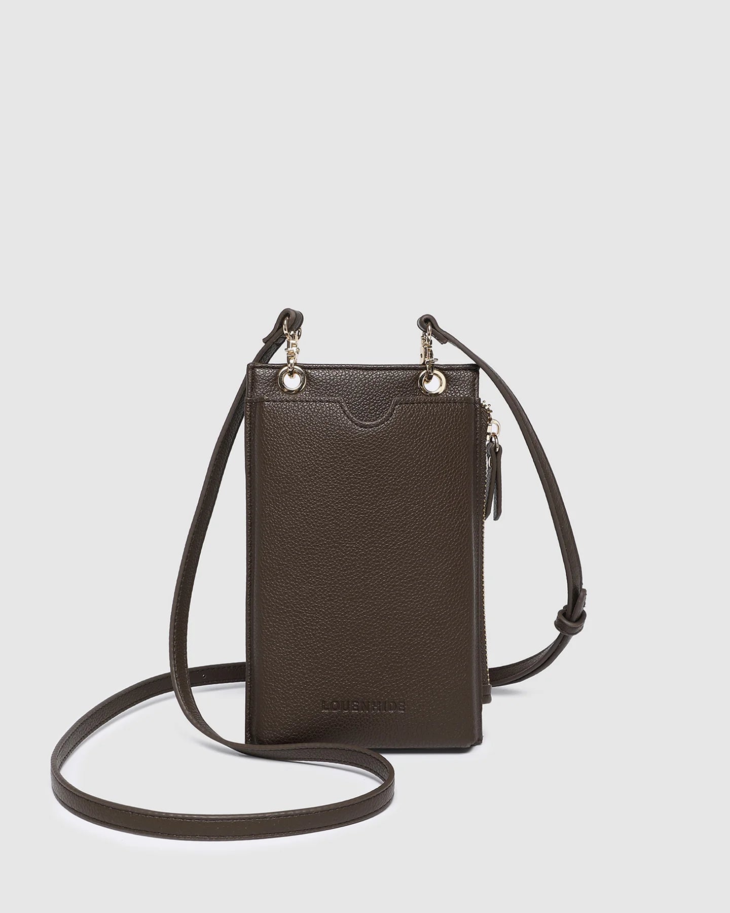 LOUENHIDE SUKI PHONE BAG - CHOCOLATE