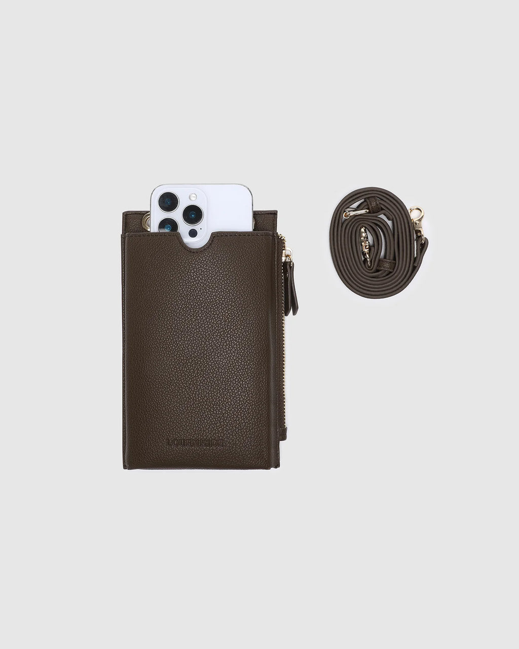 LOUENHIDE SUKI PHONE BAG - CHOCOLATE
