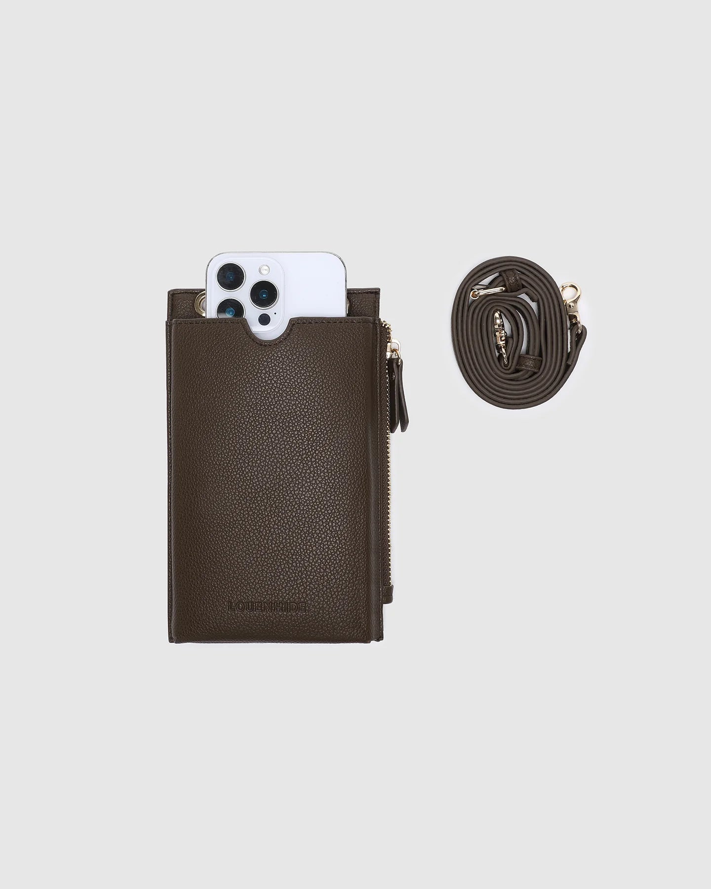 LOUENHIDE SUKI PHONE BAG - CHOCOLATE