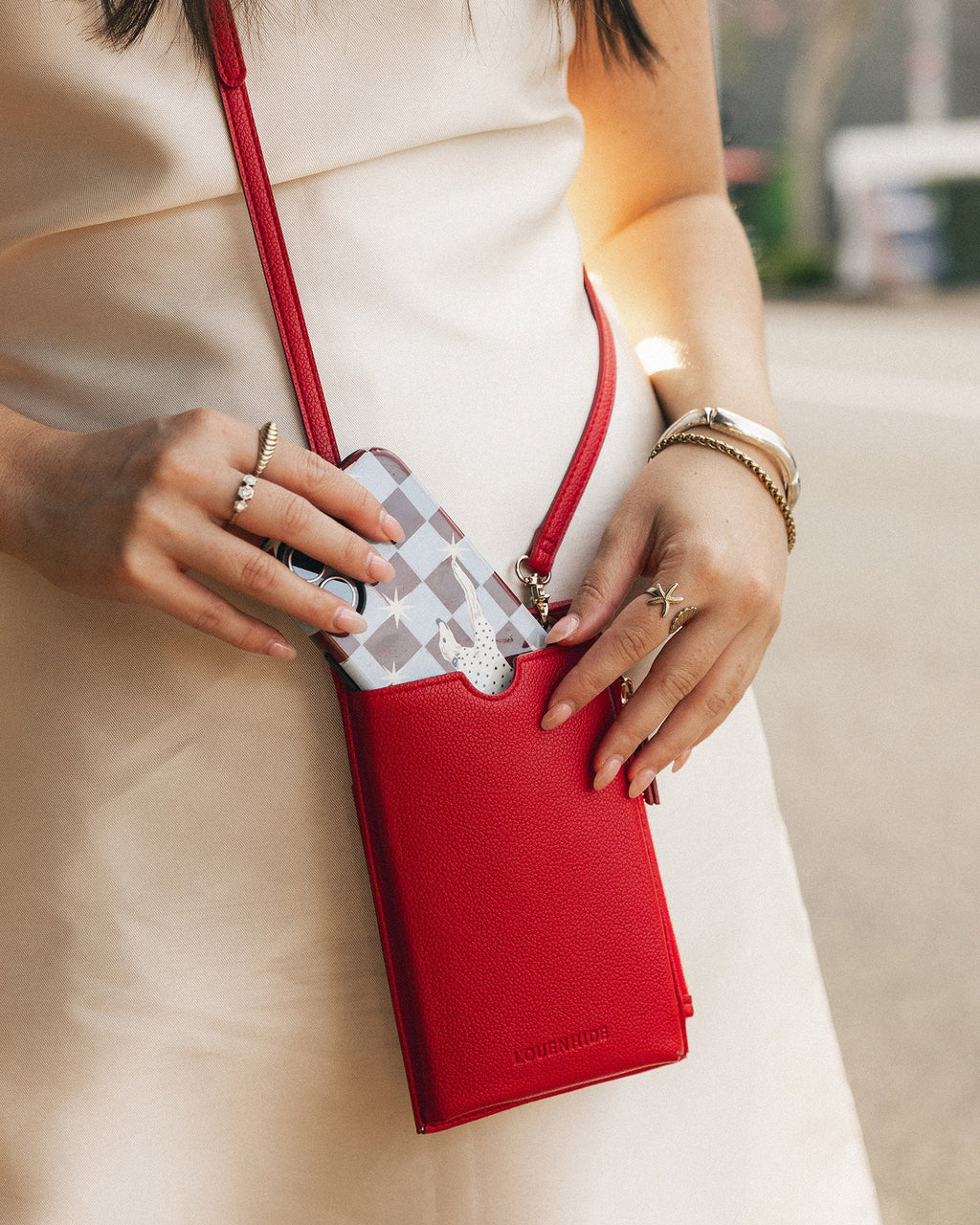 LOUENHIDE SUKI PHONE BAG -  RED
