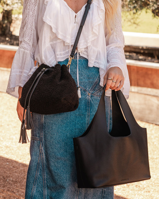 LOUENHIDE PAISLEY HANDBAG - BLACK