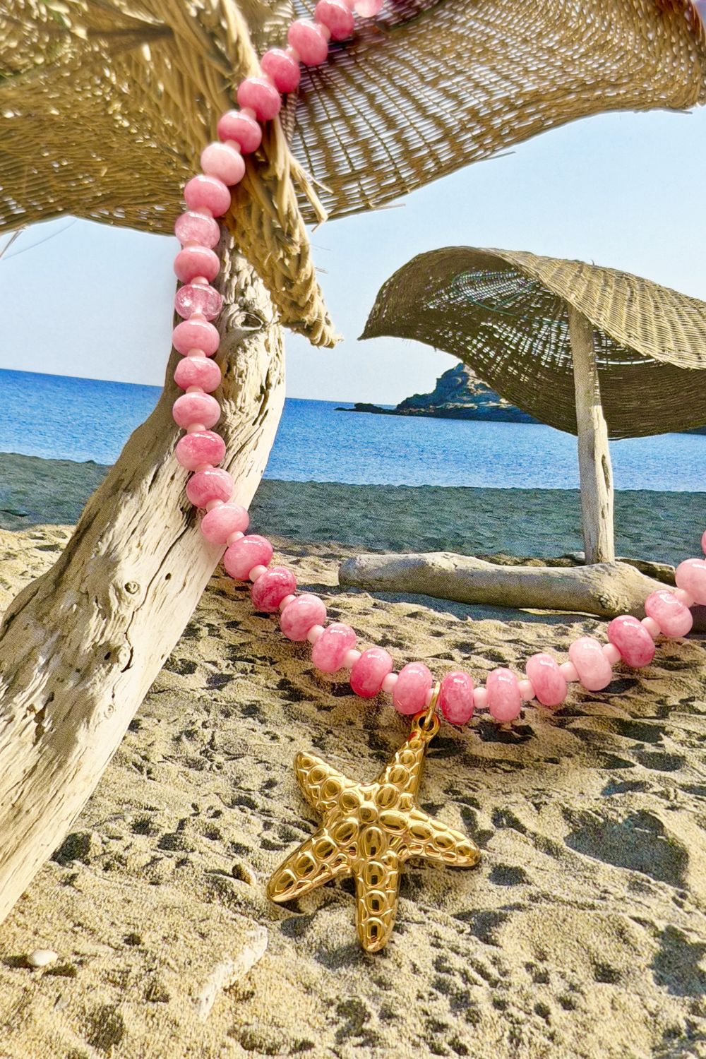 MOSK MELBOURNE STARFISH ROSE RIVIERA NECKLACE - PINK